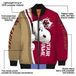 custom boston college eagles snoopy head maroon bomber jacket best selling