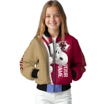 custom boston college eagles snoopy head maroon bomber jacket best selling