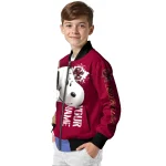 custom boston college eagles snoopy head maroon bomber jacket best selling