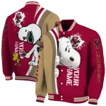 custom boston college eagles snoopy head maroon varsity jacket best selling