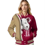 custom boston college eagles snoopy head maroon varsity jacket best selling