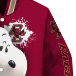 custom boston college eagles snoopy head maroon varsity jacket best selling