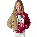 custom boston college eagles snoopy head maroon varsity jacket best selling