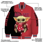 custom boston red sox adorable yoda red black varsity jacket best selling