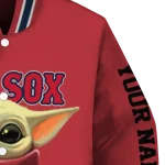 custom boston red sox adorable yoda red black varsity jacket best selling