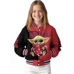 custom boston red sox adorable yoda red black varsity jacket best selling