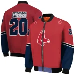 custom boston red sox chevron style red bomber jacket best selling
