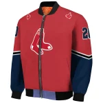 custom boston red sox chevron style red bomber jacket best selling