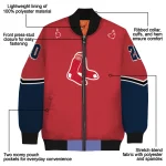 custom boston red sox chevron style red bomber jacket best selling