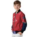 custom boston red sox chevron style red bomber jacket best selling