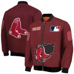 custom boston red sox claw gash red bomber jacket best selling