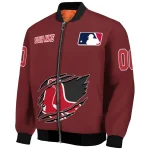 custom boston red sox claw gash red bomber jacket best selling