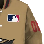 custom boston red sox claw swipe beige varsity jacket best selling