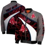 custom boston red sox electric flash red bomber jacket best selling