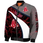 custom boston red sox electric flash red bomber jacket best selling