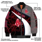 custom boston red sox electric flash red bomber jacket best selling