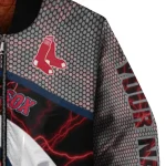 custom boston red sox electric flash red bomber jacket best selling
