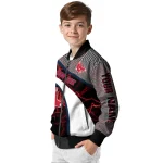 custom boston red sox electric flash red bomber jacket best selling