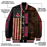 custom boston red sox flag wood brown varsity jacket best selling