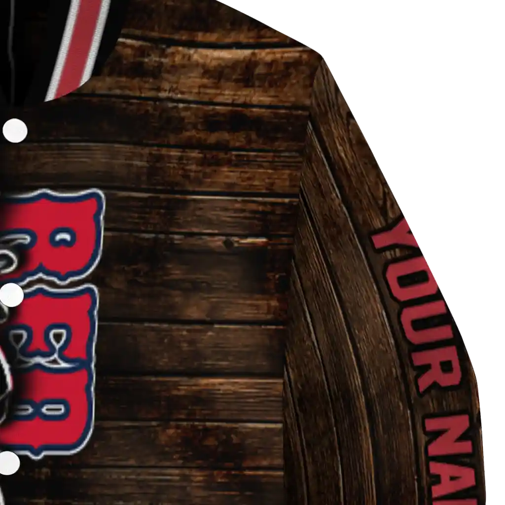 custom boston red sox flag wood brown varsity jacket premium grade custom boston red sox flag wood brown varsity jacket premium grade