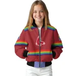 custom boston red sox rainbow jersey number red bomber jacket best selling