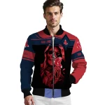 custom boston red sox reaper hands red black bomber jacket best selling