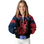 custom boston red sox reaper hands red black bomber jacket best selling