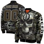 custom brooklyn nets camouflage skull camouflage bomber jacket best selling