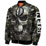 custom brooklyn nets camouflage skull camouflage bomber jacket best selling