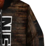 custom brooklyn nets flag wood brown bomber jacket best selling
