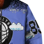 custom brooklyn nets mario blocks blue black bomber jacket best selling
