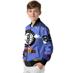 custom brooklyn nets mario blocks blue black bomber jacket best selling