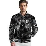 custom brooklyn nets skull horde black varsity jacket best selling