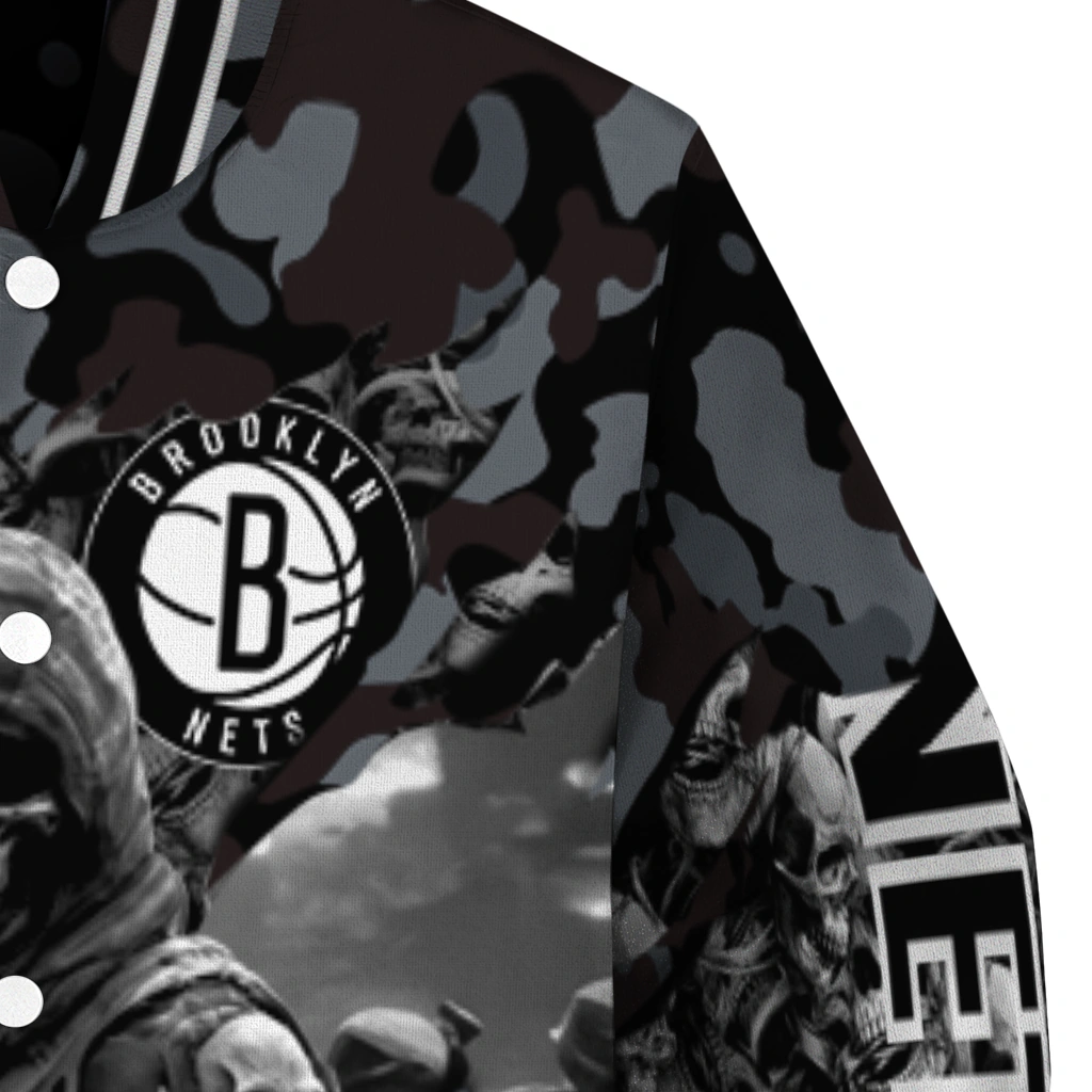 custom brooklyn nets skull horde black varsity jacket premium grade custom brooklyn nets skull horde black varsity jacket premium grade