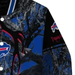 custom buffalo bills antlers motif blue black varsity jacket best selling