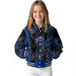 custom buffalo bills antlers motif blue black varsity jacket best selling