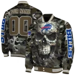 custom buffalo bills camouflage skull camouflage varsity jacket best selling