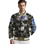 custom buffalo bills camouflage skull camouflage varsity jacket best selling
