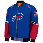 custom buffalo bills chevron style blue bomber jacket best selling