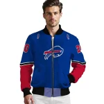 custom buffalo bills chevron style blue bomber jacket best selling