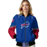 custom buffalo bills chevron style blue bomber jacket best selling