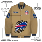 custom buffalo bills claw tear beige varsity jacket best selling