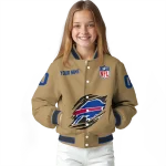 custom buffalo bills claw tear beige varsity jacket best selling