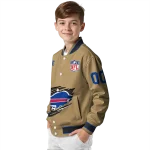custom buffalo bills claw tear beige varsity jacket best selling