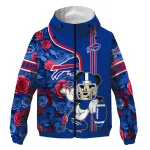 custom buffalo bills football micky mouse blue windbreaker jacket best selling