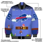 custom buffalo bills mario blocks blue black varsity jacket best selling