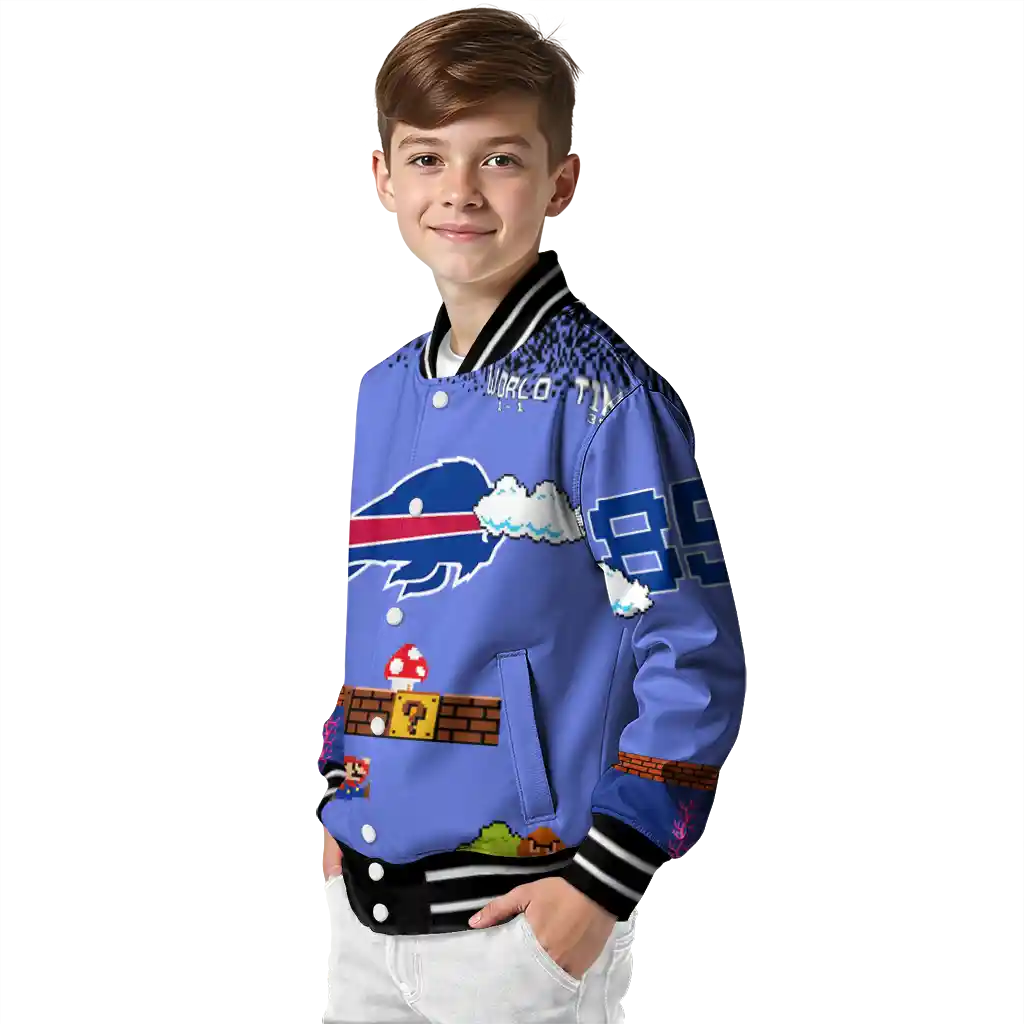 custom buffalo bills mario blocks blue black varsity jacket trendy custom buffalo bills mario blocks blue black varsity jacket trendy