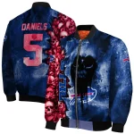 custom buffalo bills skull cluster blue bomber jacket best selling