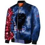 custom buffalo bills skull cluster blue bomber jacket best selling