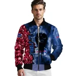 custom buffalo bills skull cluster blue bomber jacket best selling
